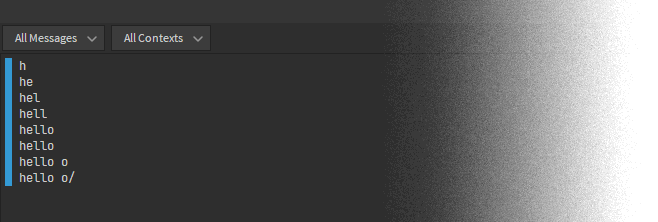 Property change handler output